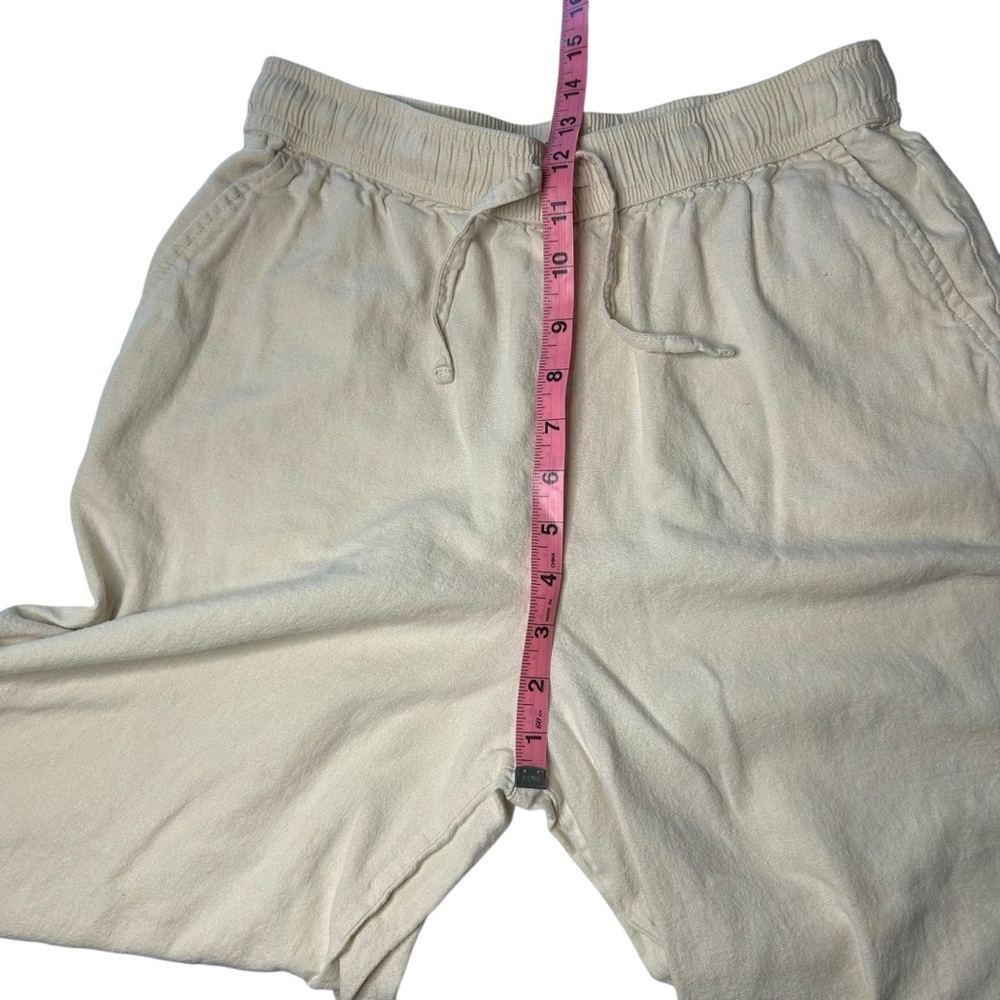 Roxy Linen Blend Pull On Pants Cream Wide Leg Beach Coastal Women’s Small - Picture 11 of 15